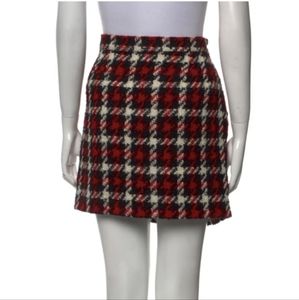 NWOT McQ McQueen plaid houndstooth black white red mod mini skirt 2017 sz 8